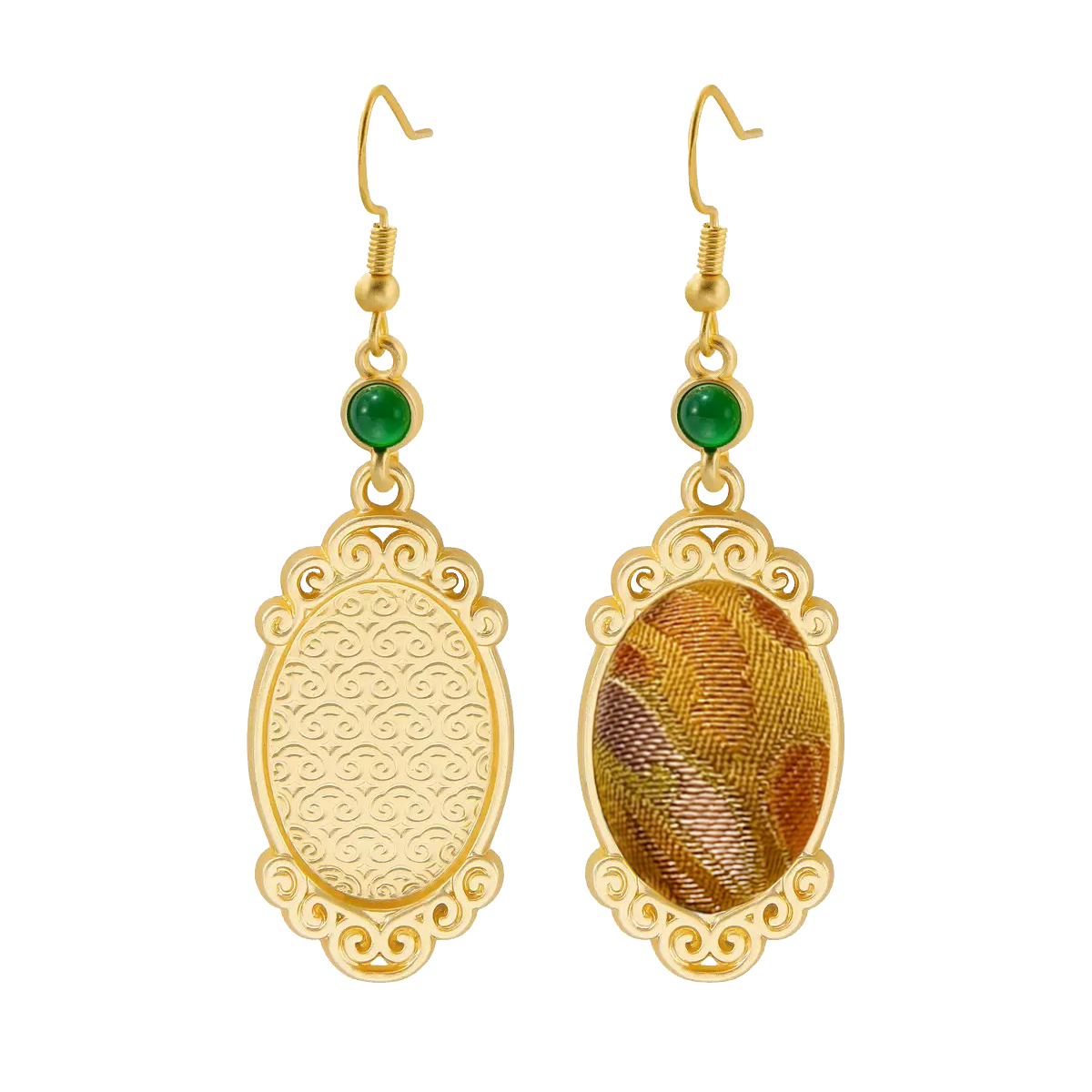 Sanma Butterfly & Blossom Song Brocade Earrings 三马蝶恋花宋锦耳环