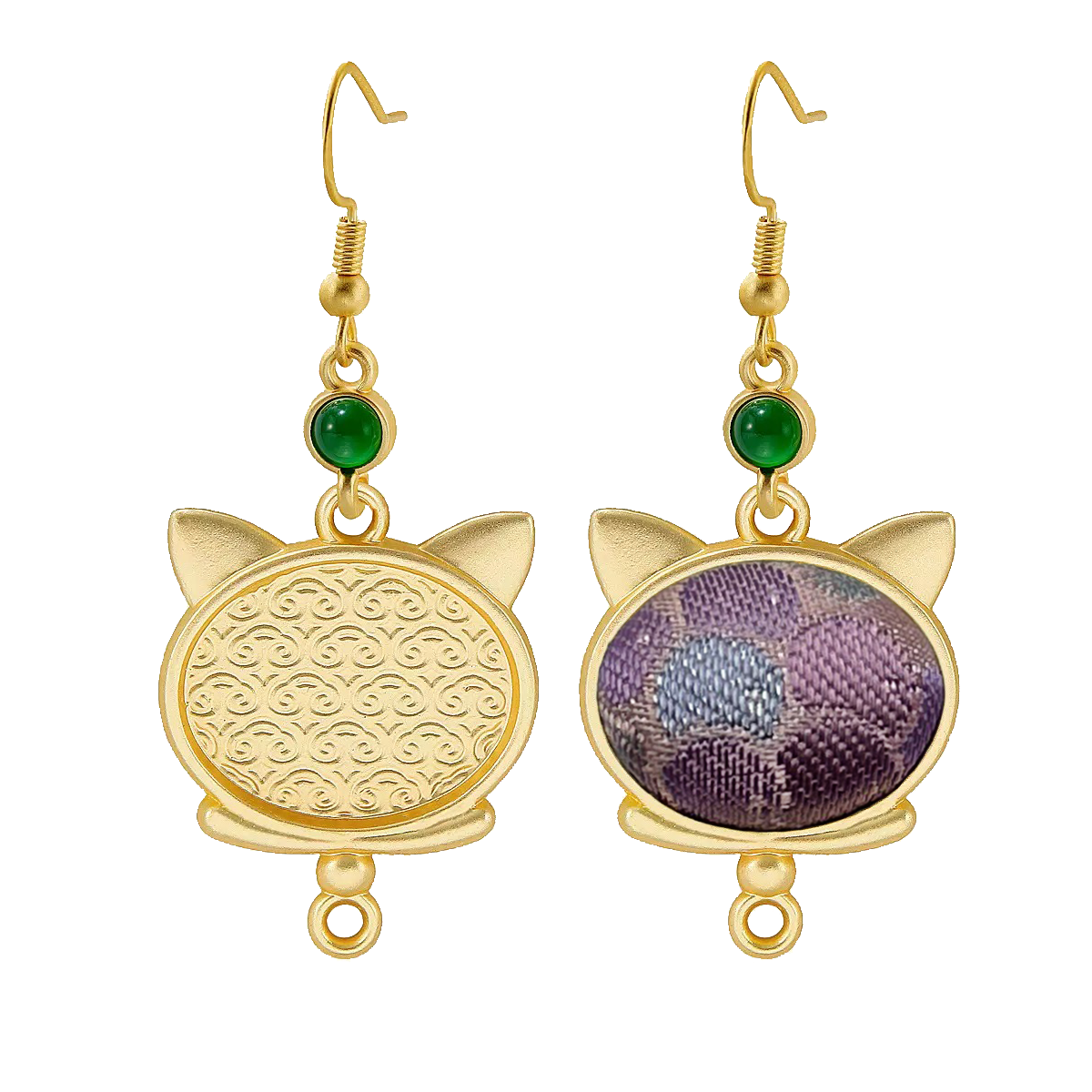 Sanma Squirrel & Grape Song Brocade Earrings 三马松鼠葡萄宋锦耳环
