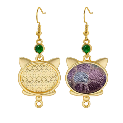 Sanma Squirrel & Grape Song Brocade Earrings 三马松鼠葡萄宋锦耳环