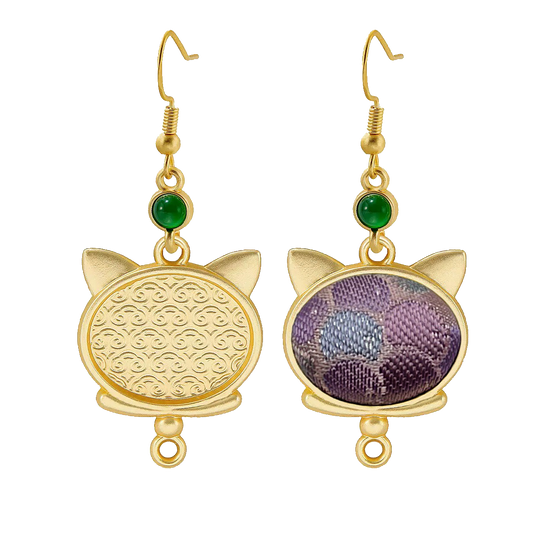 Sanma Squirrel & Grape Song Brocade Earrings 三马松鼠葡萄宋锦耳环