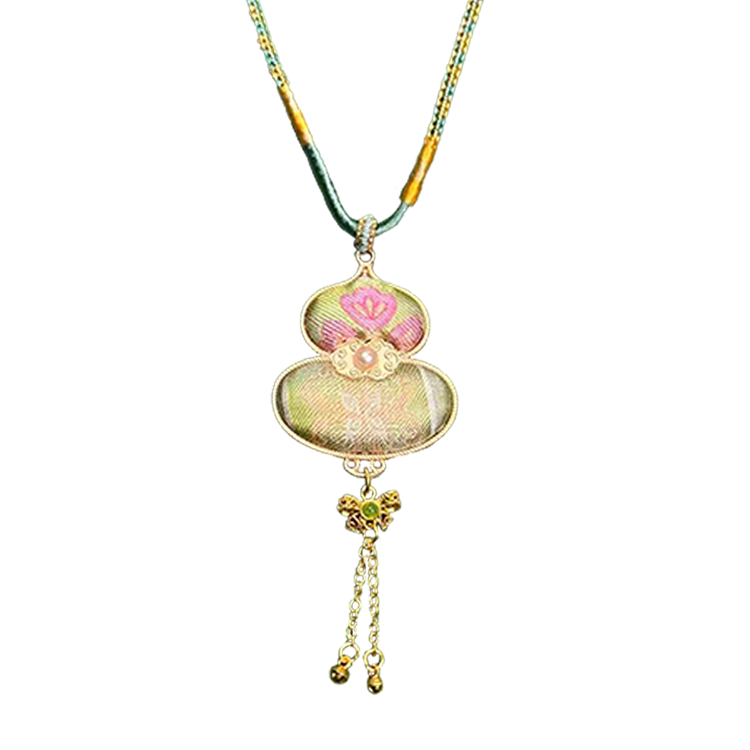 Twelve Flower Goddesses Song Brocade Necklace (Sudi) 苏地十二花神宋锦项链