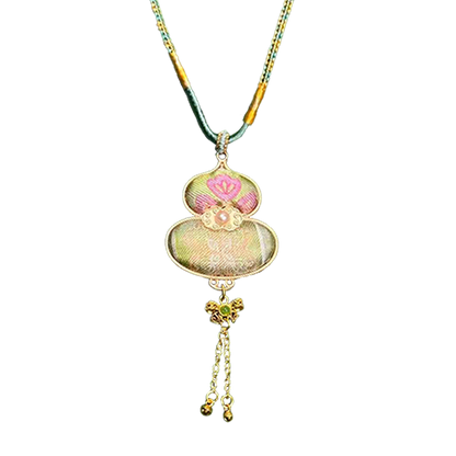 Twelve Flower Goddesses Song Brocade Necklace (Sudi) 苏地十二花神宋锦项链