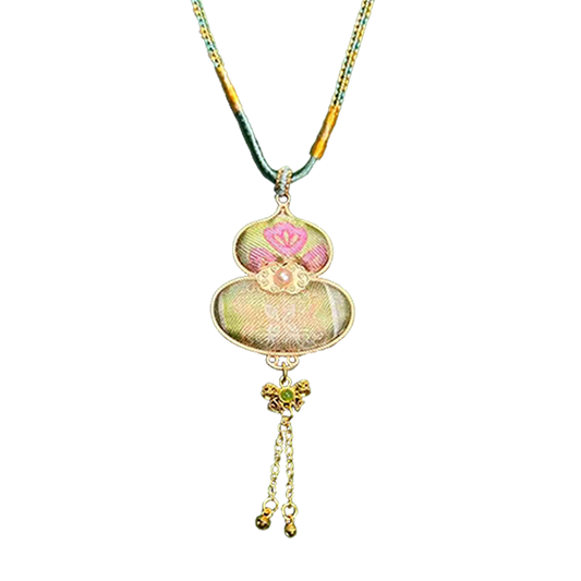 Twelve Flower Goddesses Song Brocade Necklace (Sudi) 苏地十二花神宋锦项链