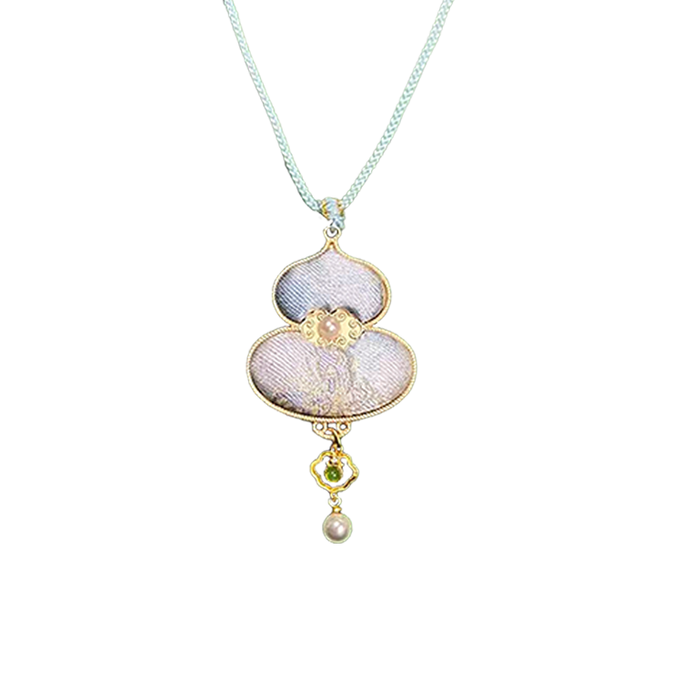 Fragrant Blossoms Song Brocade Necklace by Zhang Guoquan 张国权郁满天香宋锦项链