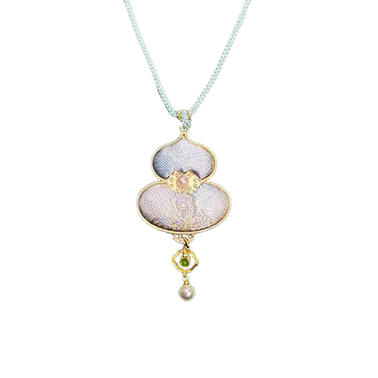 Fragrant Blossoms Song Brocade Necklace by Zhang Guoquan 张国权郁满天香宋锦项链