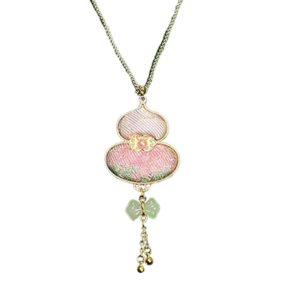 Moon & Spring Rabbit Song Brocade Necklace 周家明月兔衔春宋锦项链