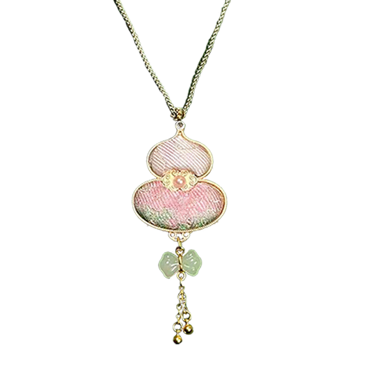 Moon & Spring Rabbit Song Brocade Necklace 周家明月兔衔春宋锦项链