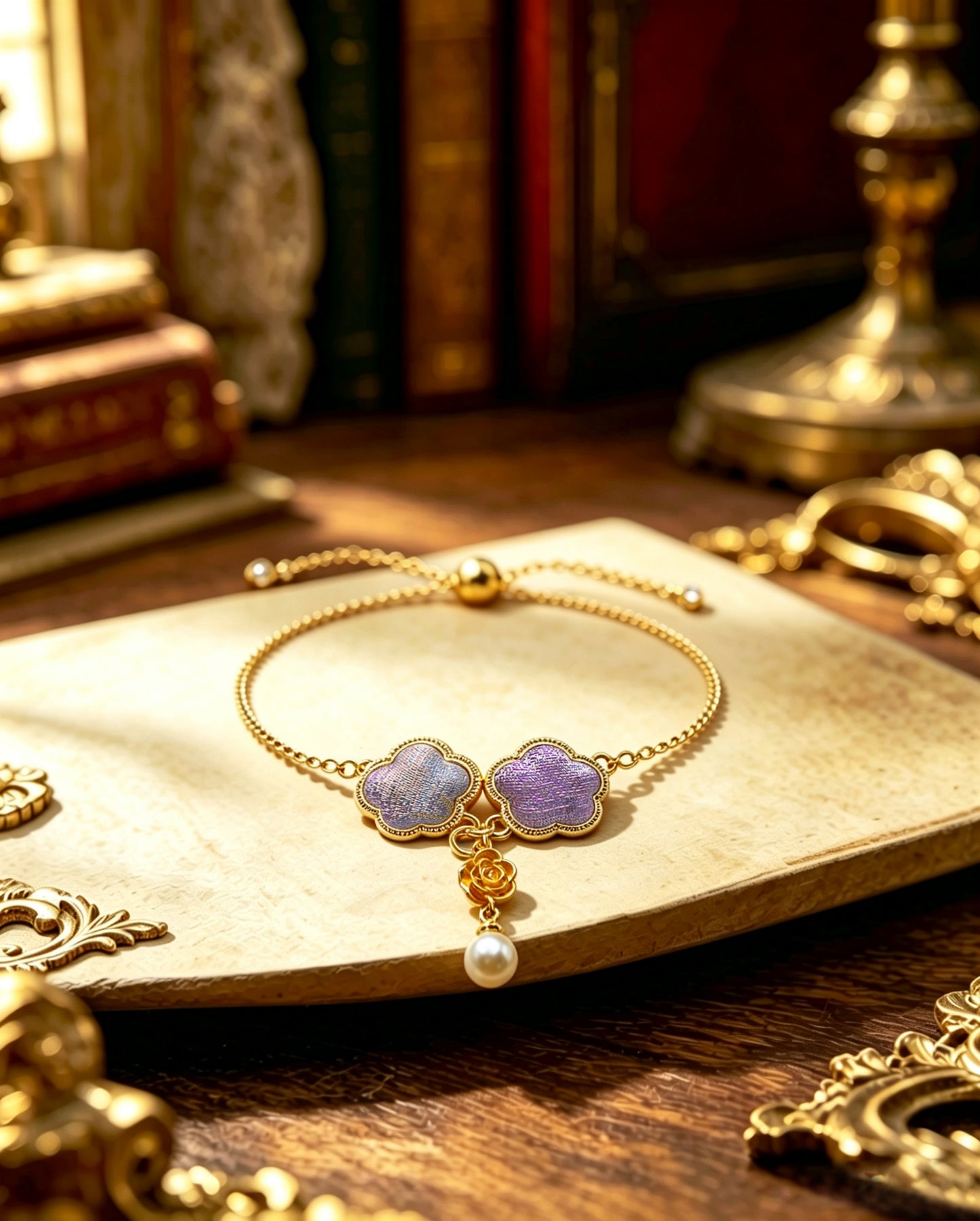 Yujiutian Purple Star Dream Song Brocade Bracelet | 御九天紫色星梦宋锦手链