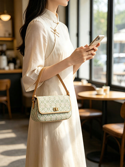 Shangjiukai Victory Motif Song Brocade Crossbody Bag | 上久楷定胜纹宋锦斜挎包