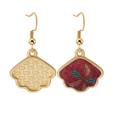 Song Brocade Handmade Earrings, Lucky Horse Motif 马上有钱宋锦手工耳环