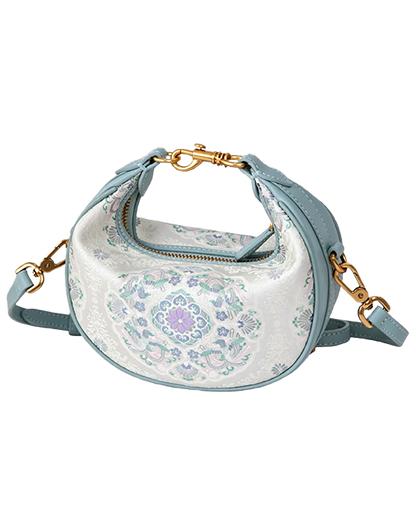 Beige Qiyun Floral Song Brocade Crossbody Bag | 米底色绮韵团花宋锦斜挎包