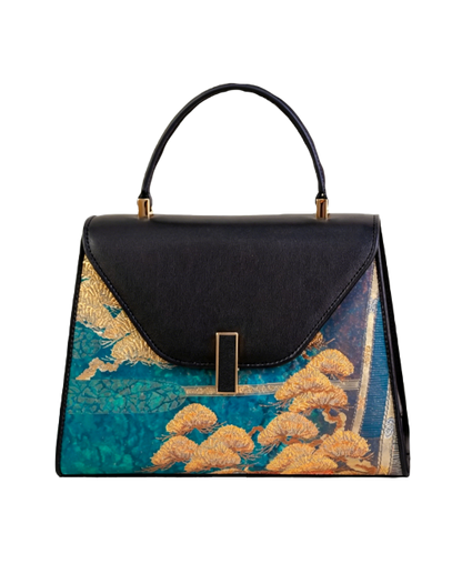 Green Cliff Pine Nishijin Weave Handbag | 青岩松西阵织手提包