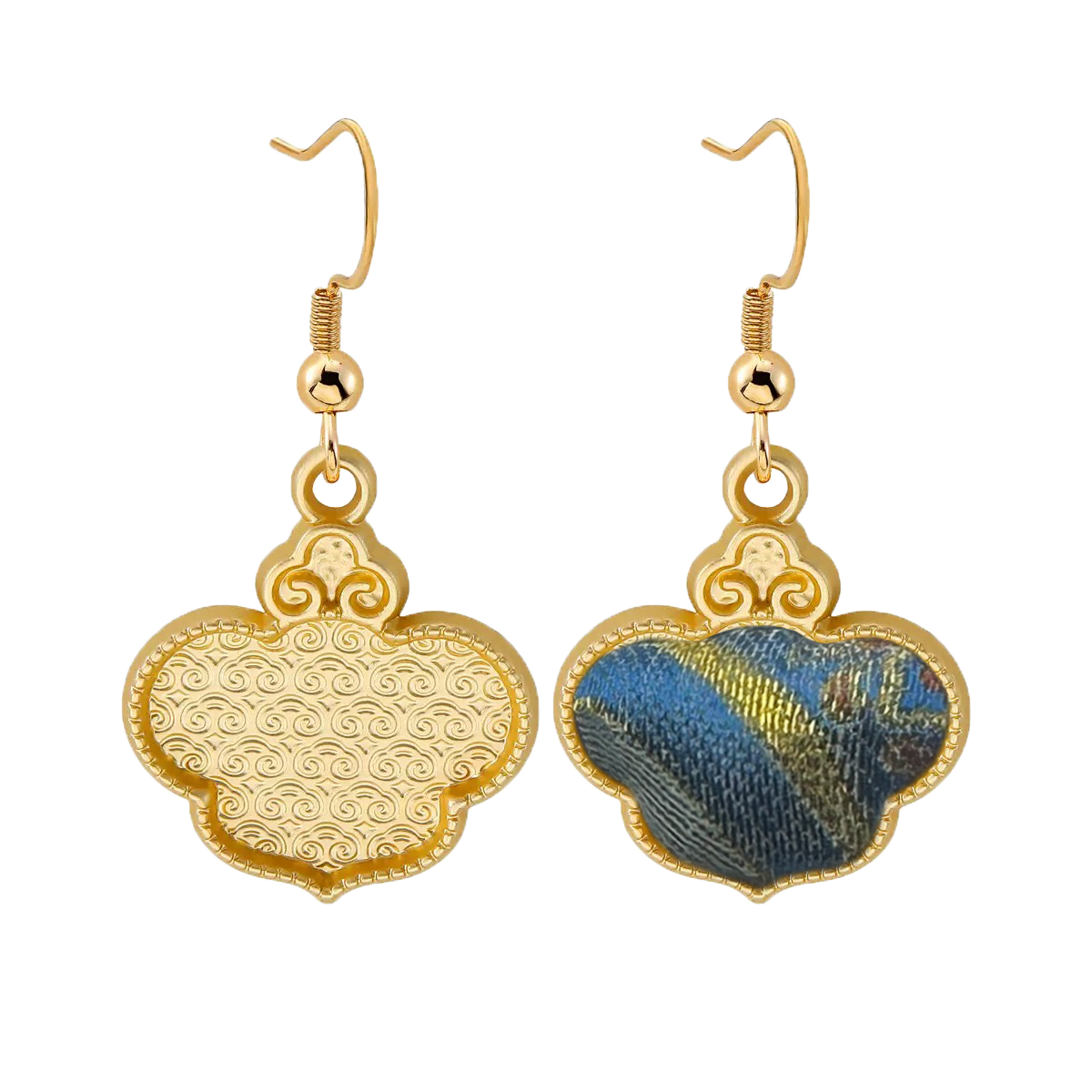 Song Brocade Earrings | Pisces Design by Qian Xiaoping 钱小萍双鱼座宋锦耳环