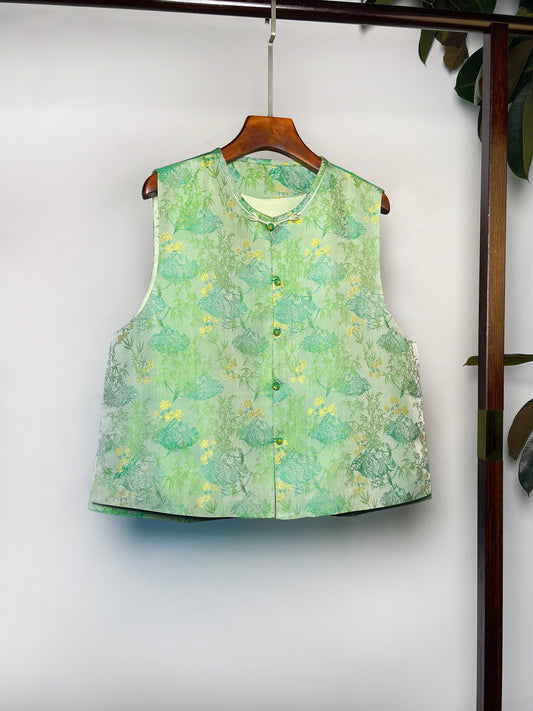 Song Brocade Waistcoat・Bright Spring Scenery Motif 春和景明宋锦马甲
