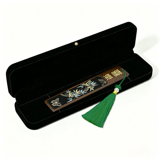 Four Gentlemen Song Brocade Bookmark by Zhang Guoquan 张国权四君子宋锦书签