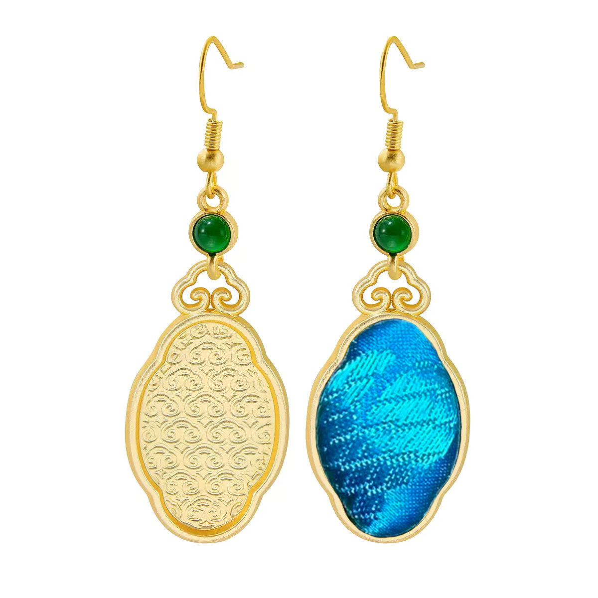 Large Cloud-shaped Vintage Silk Satin Earrings 大云朵老缎耳环