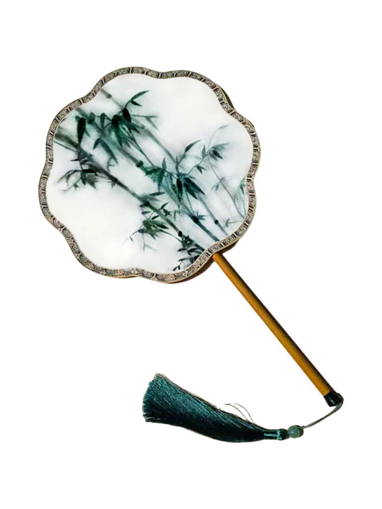 Rising Step by Step Suzhou Embroidery Round Fan 节节高升苏绣团扇