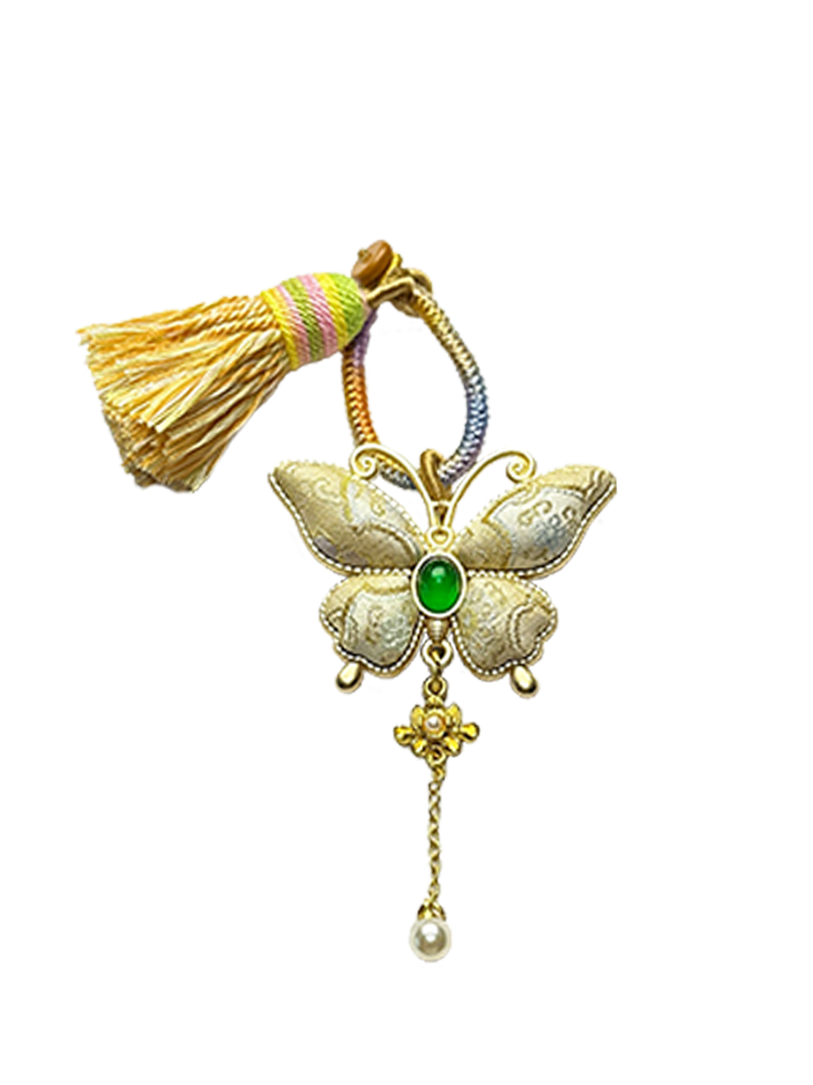 Shangjiukai Ruyi & Dingsheng Pattern Song Brocade Bag Charm 上久楷如意定胜纹宋锦包挂