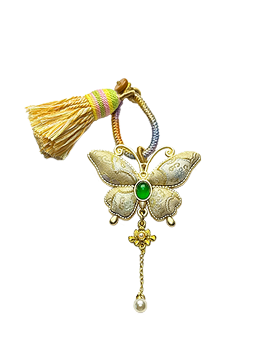 Shangjiukai Ruyi & Dingsheng Pattern Song Brocade Bag Charm 上久楷如意定胜纹宋锦包挂