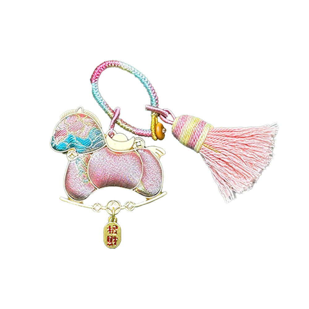 Li Dexi "Leaping Carp" Song Brocade Bag Charm 李德喜鱼跃龙门宋锦包挂