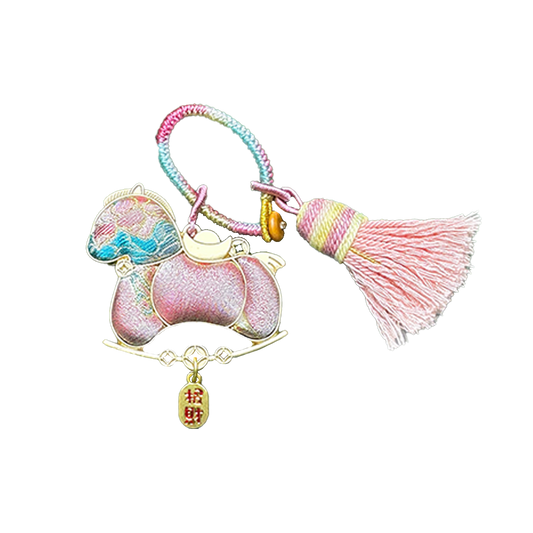 Li Dexi "Leaping Carp" Song Brocade Bag Charm 李德喜鱼跃龙门宋锦包挂