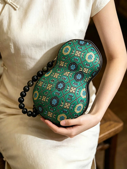 Shangjiukai Four-Directional Radiance Song Brocade Gourd Handbag | 上久楷四达晕宋锦葫芦包