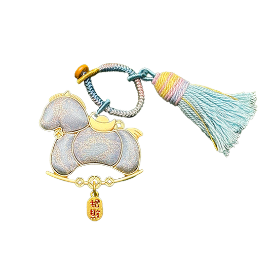 Li Dexi "Auspicious Clouds & Auspicious Snow" Song Brocade Bag Charm 李德喜祥云瑞雪宋锦包挂
