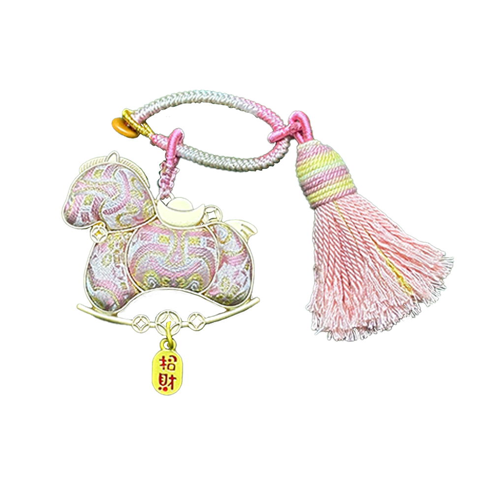 Shangjiukai Pink "Dingsheng Pattern" Song Brocade Bag Charm 上久楷粉色定胜纹宋锦包挂