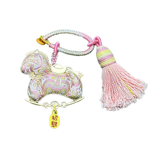 Shangjiukai Pink "Dingsheng Pattern" Song Brocade Bag Charm 上久楷粉色定胜纹宋锦包挂