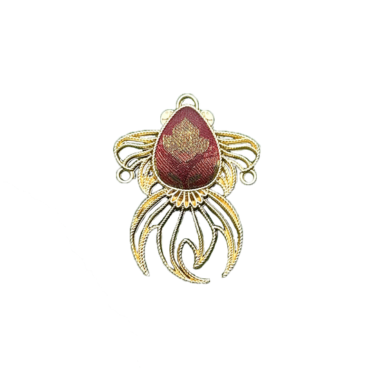 Ruyi & Treasure Flower Floating Light Brocade Brooch by Li Dexi 李德喜如意宝相花浮光锦胸针