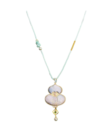 Fragrant Blossoms Song Brocade Necklace by Zhang Guoquan 张国权郁满天香宋锦项链