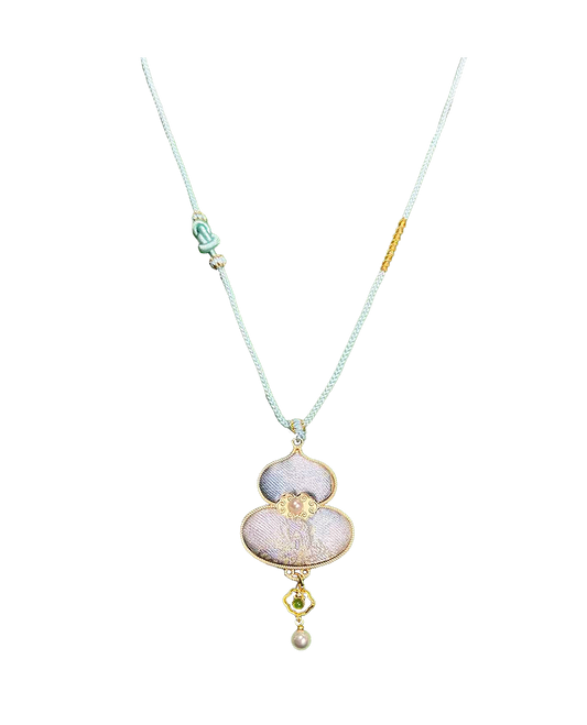 Fragrant Blossoms Song Brocade Necklace by Zhang Guoquan 张国权郁满天香宋锦项链