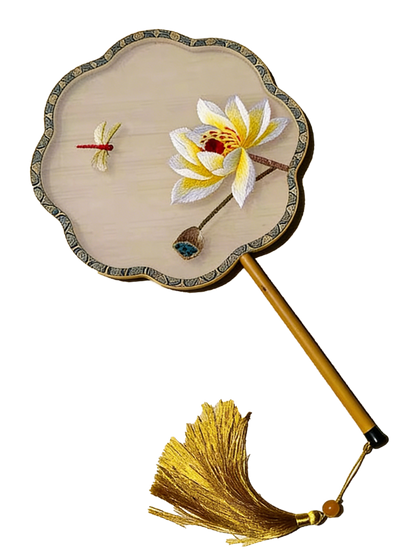 Graceful Blooms Suzhou Embroidery Round Fan 亭亭玉立苏绣团扇