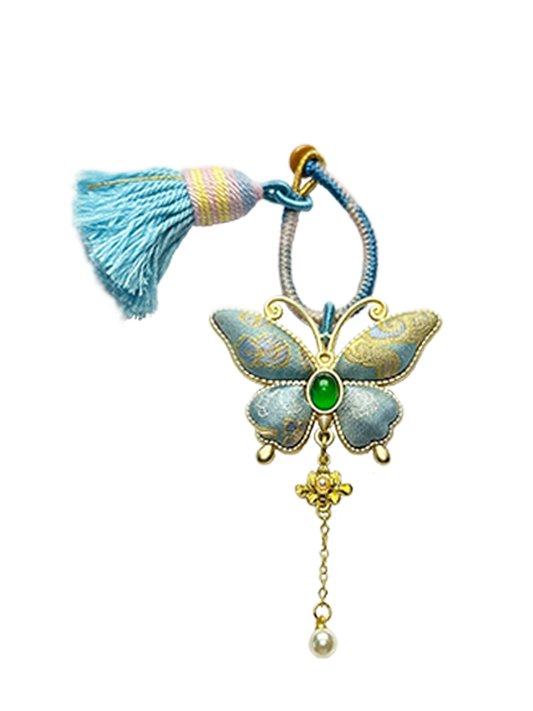 Qian Xiaoping "Dragon & Horse Spirit" Song Brocade Bag Charm 钱小萍龙马精神纹宋锦包挂