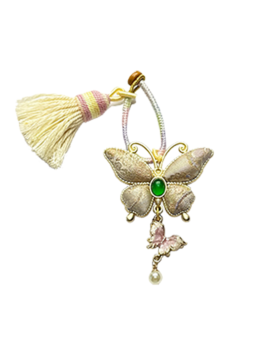 Shangjiukai "Colorful Butterflies" Song Brocade Bag Charm 上久楷瑞彩蝶舞宋锦包挂