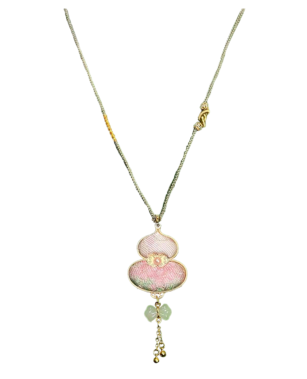 Moon & Spring Rabbit Song Brocade Necklace 周家明月兔衔春宋锦项链