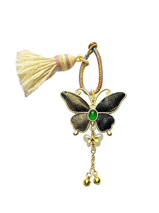 Tea Aroma & Moonlight over Lotus Pond Song Brocade Bag Charm 茶香荷塘月色宋锦包挂