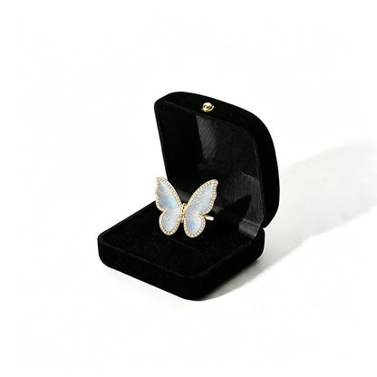 Li Dexi Auspicious Clouds &amp; Blessed Snow Song Brocade Butterfly Ring | 李德喜祥云瑞雪宋锦蝴蝶戒指