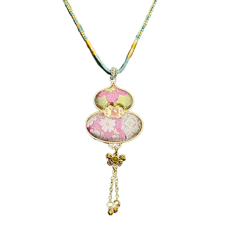 Twelve Flower Goddesses Song Brocade Necklace (Sudi) 苏地十二花神宋锦项链