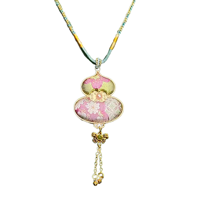 Twelve Flower Goddesses Song Brocade Necklace (Sudi) 苏地十二花神宋锦项链
