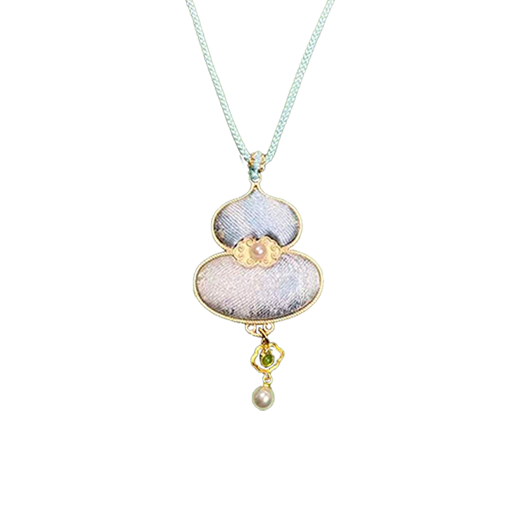 Fragrant Blossoms Song Brocade Necklace by Zhang Guoquan 张国权郁满天香宋锦项链