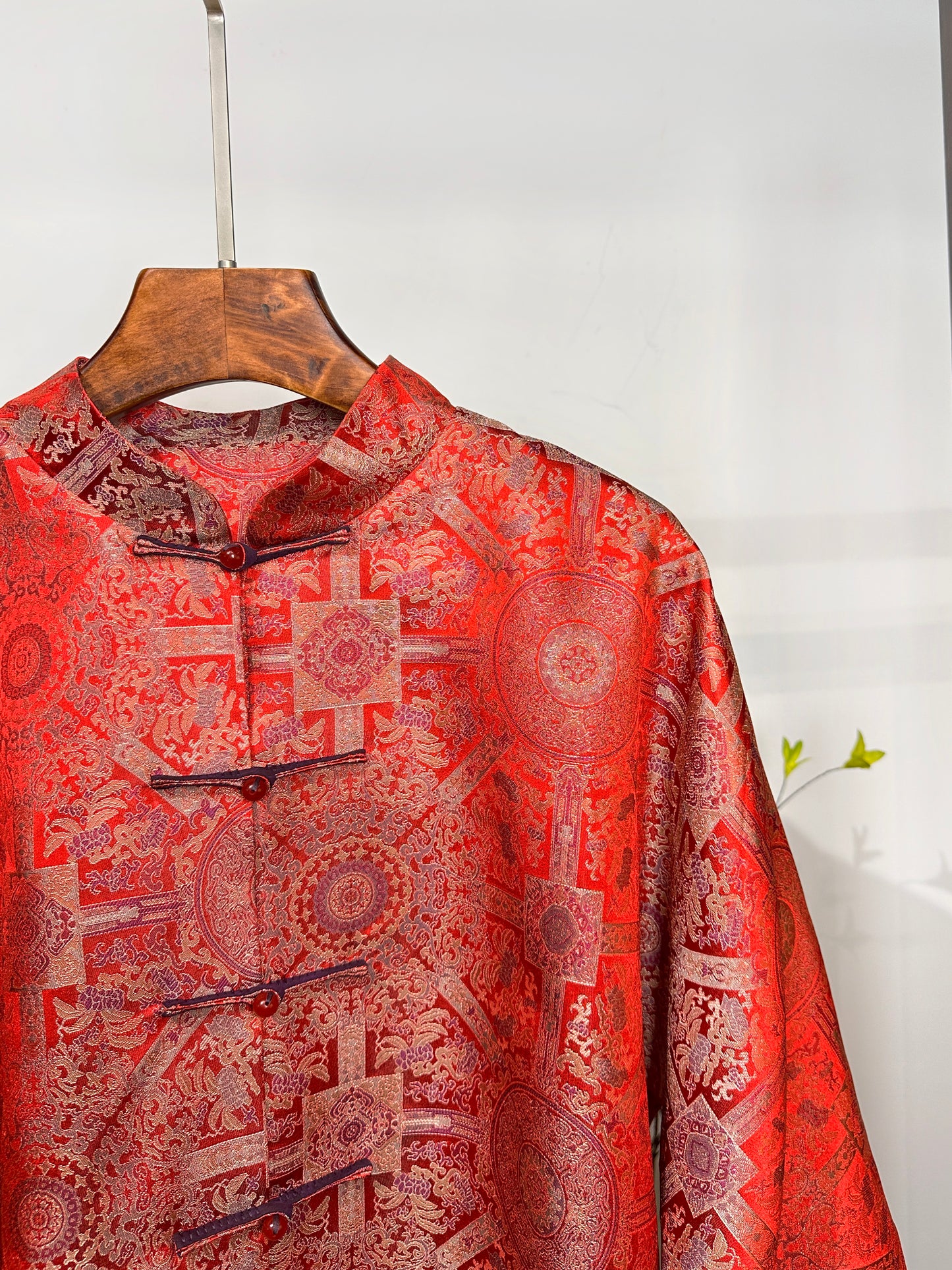 Song Brocade Coat・Red Bada Yun Color-blocked Design 红八大晕宋锦撞色外套
