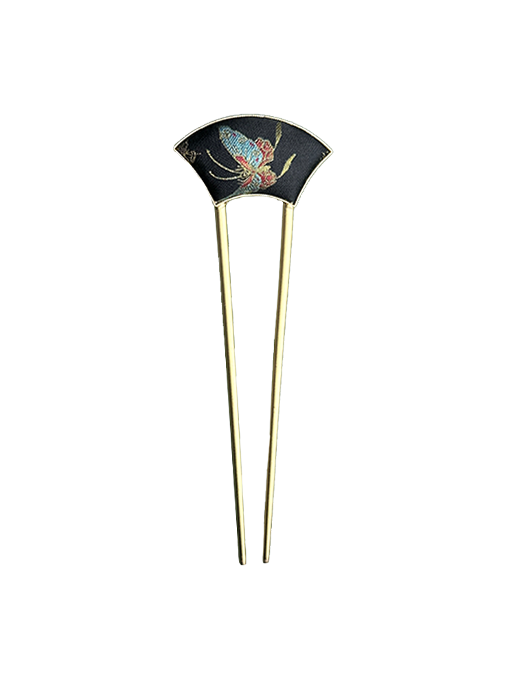 Plum, Orchid, Bamboo & Chrysanthemum Song Brocade Hairpin by Zhang Guoquan 张国权梅兰竹菊宋锦发簪