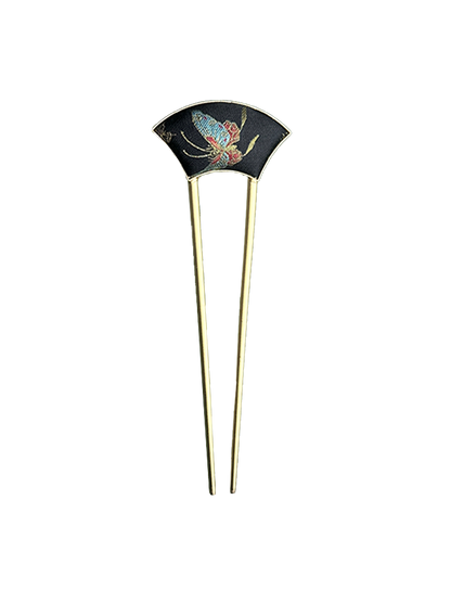 Plum, Orchid, Bamboo & Chrysanthemum Song Brocade Hairpin by Zhang Guoquan 张国权梅兰竹菊宋锦发簪