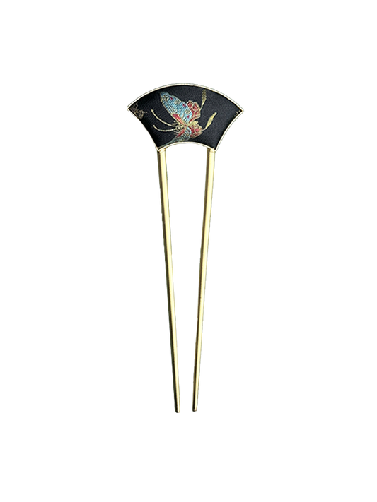 Plum, Orchid, Bamboo & Chrysanthemum Song Brocade Hairpin by Zhang Guoquan 张国权梅兰竹菊宋锦发簪