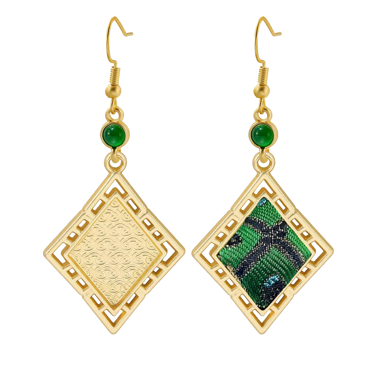 Shangjiukai Badayun Song Brocade Earrings 上久楷四达晕宋锦耳环