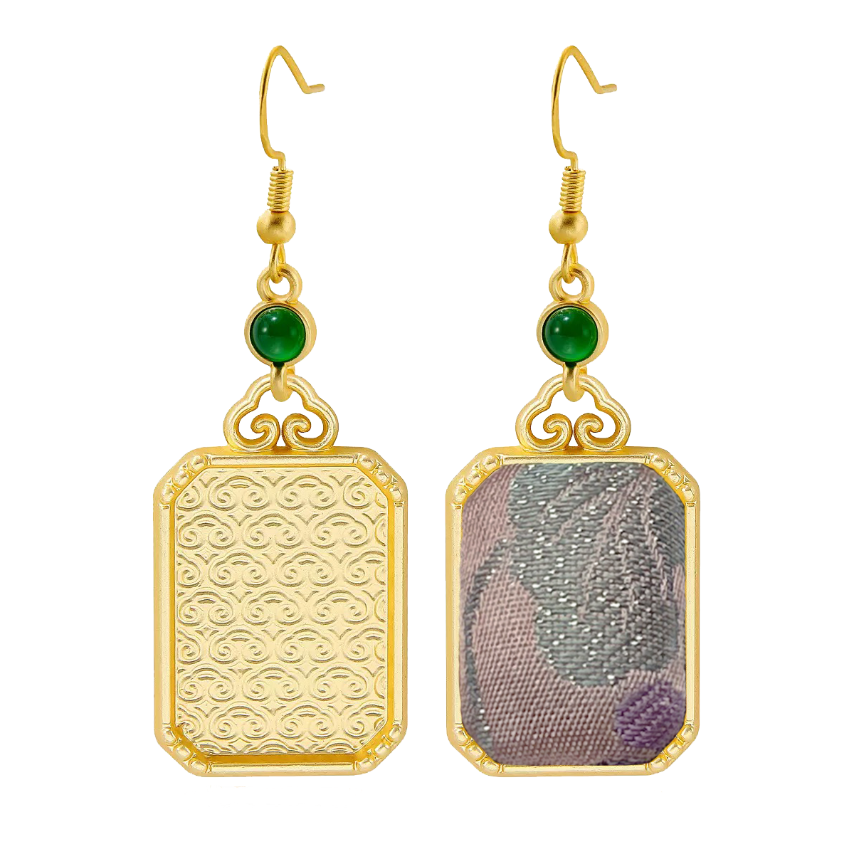 Sanma Squirrel & Grape Song Brocade Earrings 三马松鼠葡萄宋锦耳环