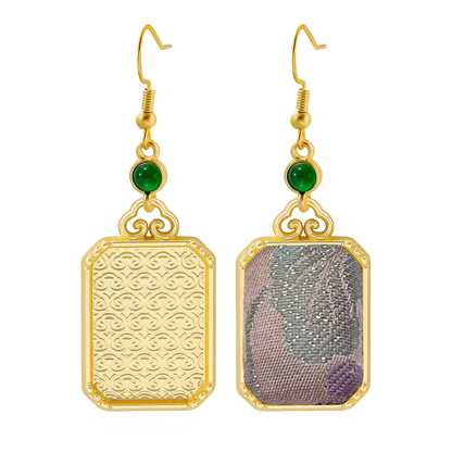 Sanma Squirrel & Grape Song Brocade Earrings 三马松鼠葡萄宋锦耳环