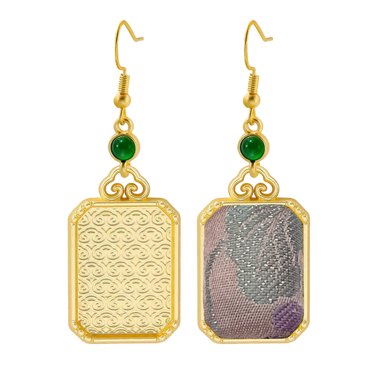 Sanma Squirrel & Grape Song Brocade Earrings 三马松鼠葡萄宋锦耳环