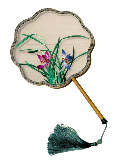 Graceful Orchid Spirit Suzhou Embroidery Round Fan 蕙质兰心苏绣团扇